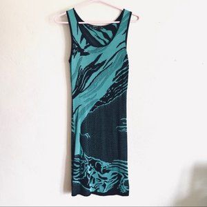 Vertigo Fitted Medium Sleeveless Midi Dress